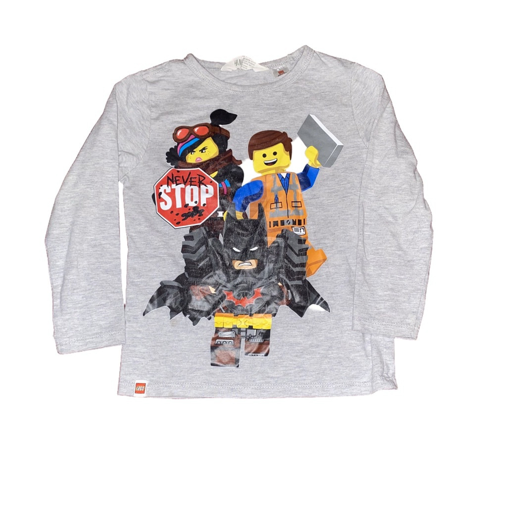 Lego Movie Long Sleeve T-Shirt with Batman Size 4-6Y Gray